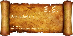 Bak Edgár névjegykártya