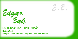 edgar bak business card