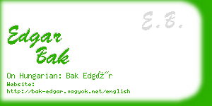 edgar bak business card